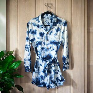 GAP Tie-Dye Long-Sleeve Button-Down Romper